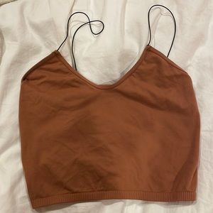 Free People Brown Stretchy Crop Top